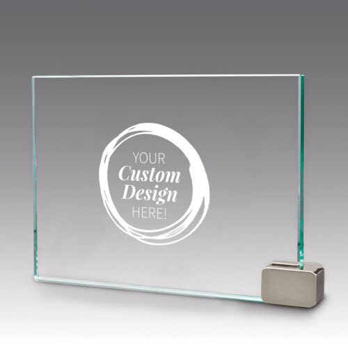 create your own achievement award with silver rectangle holder