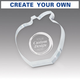 Clear acrylic apple award featuring your laser engraved custom artwork.