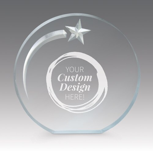 create your own option on an acrylic shooting star award