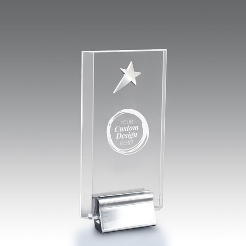 create your own ccrylic tower award with metal star