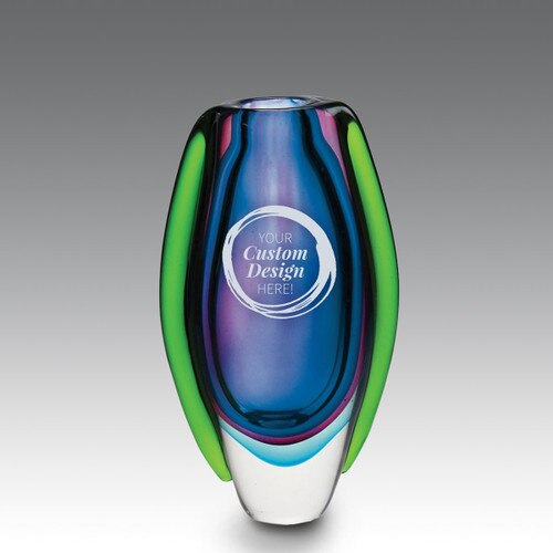 create your own blue glass vase