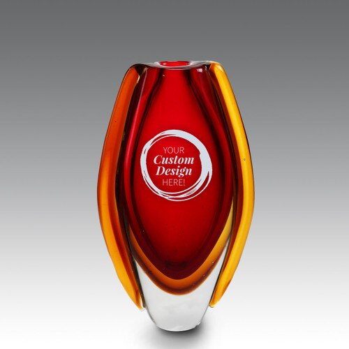 create your own red glass vase