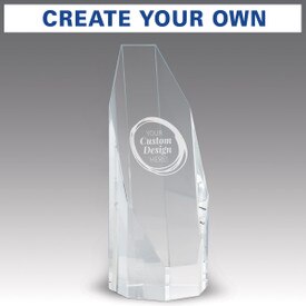 beveled optic crystal octagon tower with create your own option