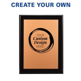 black piano finish plaque with copper plate and create your own option