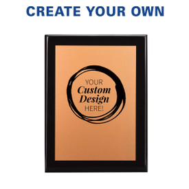 black piano finish plaque with copper plate and create your own option