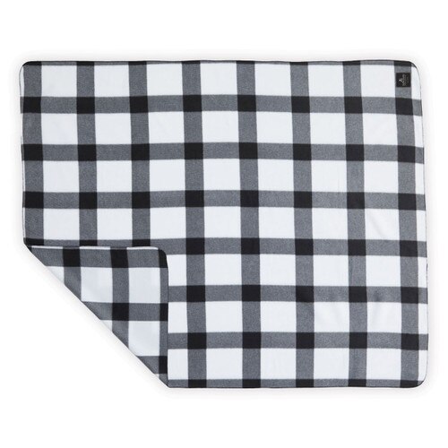 white and black buffalo plaid blanket