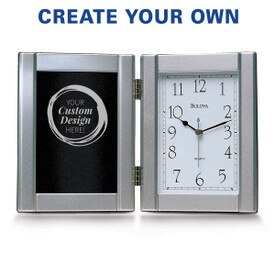 pewter framed clock with create your own option