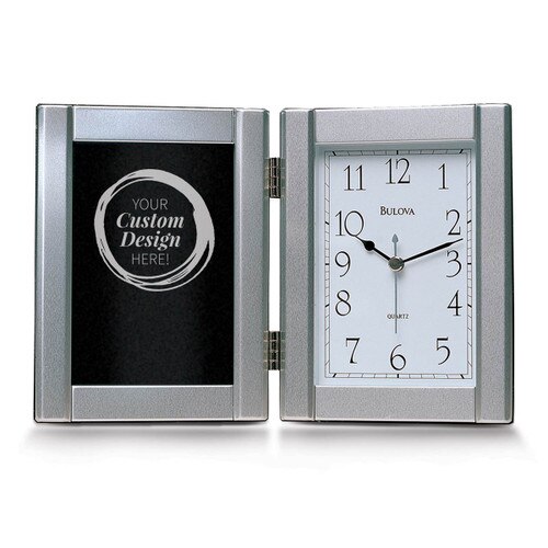 pewter framed clock with create your own option