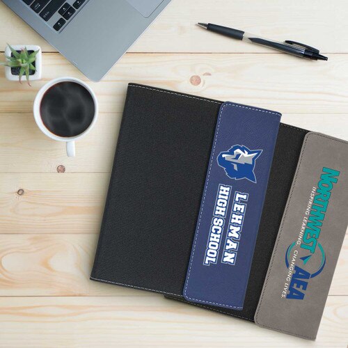 black canvas jr padfolios with custom logos