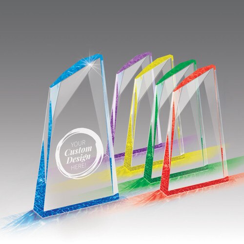 create your own option on an acrylic summit award with multiple colors