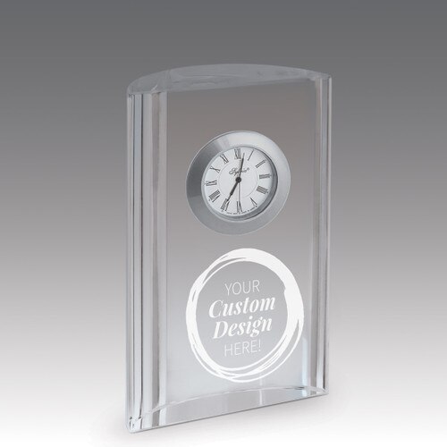 optic crystal tower clock with create your own option