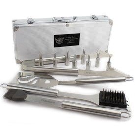 14 Piece Cuisinart BBQ Set featuring your engraved custom artwork on the outside of the case