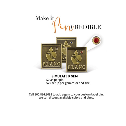 gem stone options for die struck lapel pins