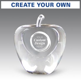 solid optic crystal apple with create your own option