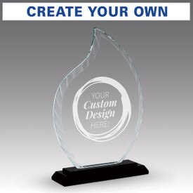 crystal flame base award with create your own option