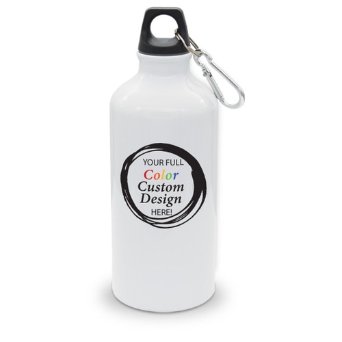 Aluminum Custom Water Bottle w/ Carabiner - 20 oz.