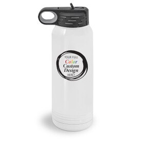 30 oz. stainless steel water bottle with your full color custom logo