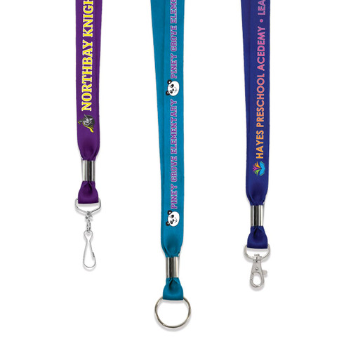 Heavy-duty polyester 36-inch lanyards featuring your full color custom logo