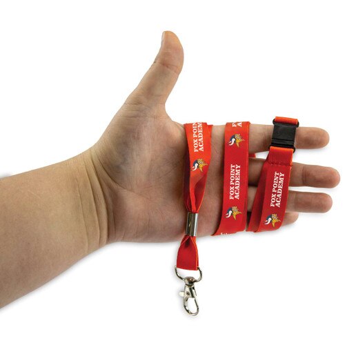 red custom lanyard