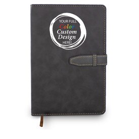 Hardbound journal with tab and loop closure. Featuring your full-color logo on the cover.