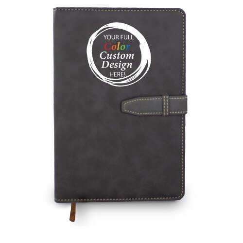 Hardbound journal with tab and loop closure. Featuring your full-color logo on the cover.