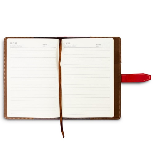 opened journal with lined paper