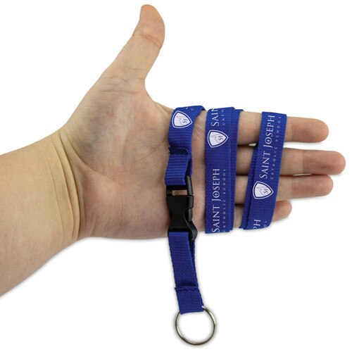 blue custom lanyard