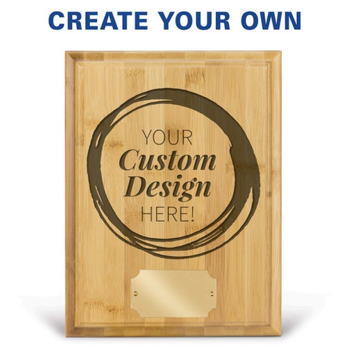 laser engraved bamboo plaque with create your own option