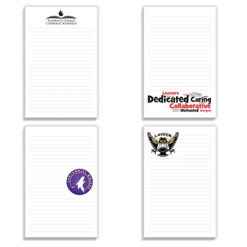 four large notepads custom logos