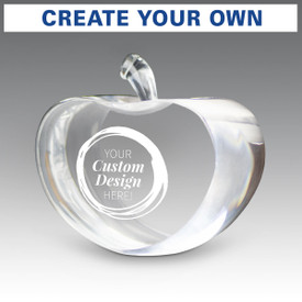 center cut optic crystal apple with create your own option