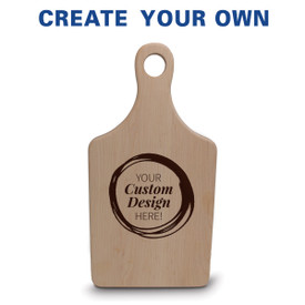 Paddle Maple Cutting Board With Handle Featuring Your Custom Logo