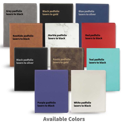 multiple colors of leather padfolios