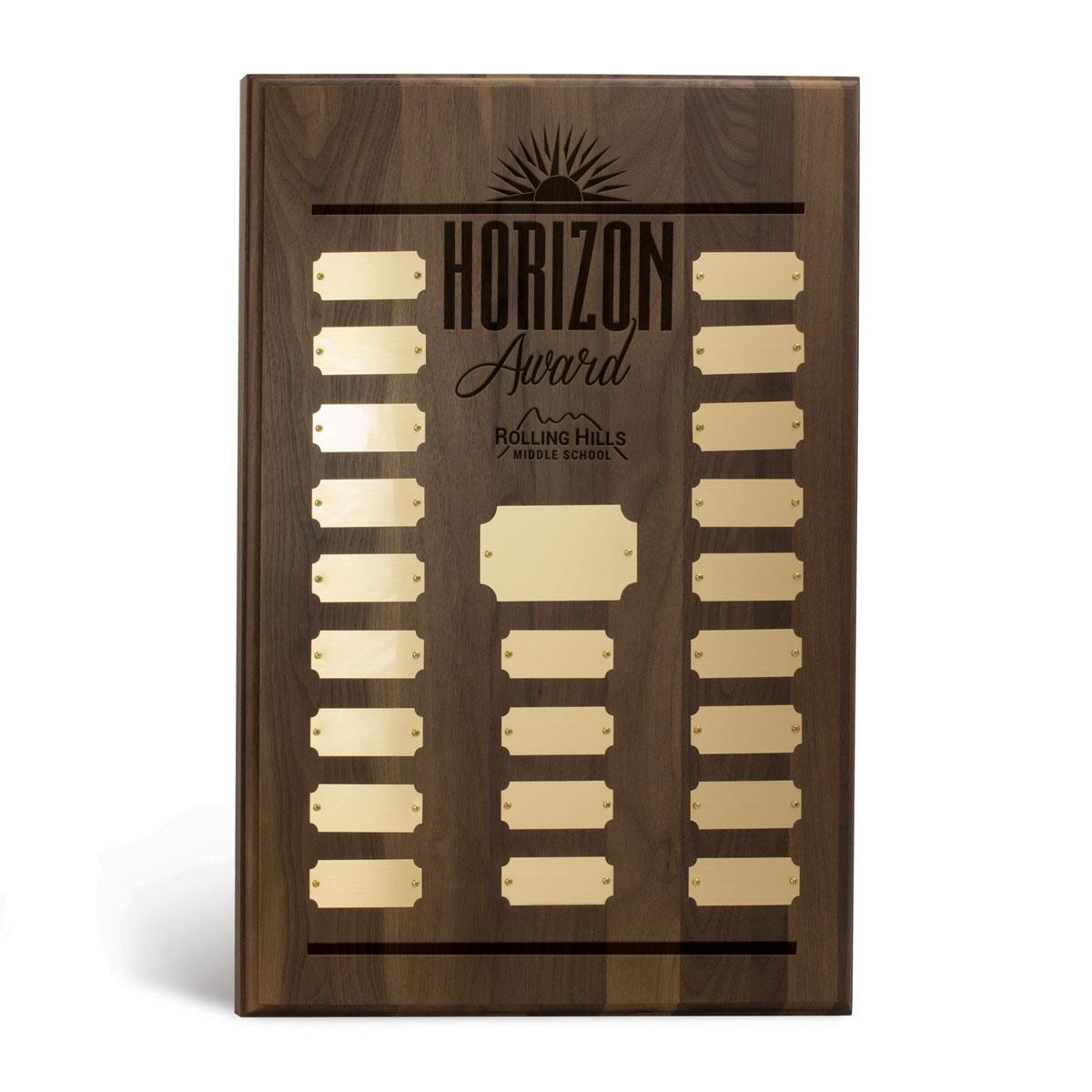 create your own 14" x 20" walnut plaque with several brass plate