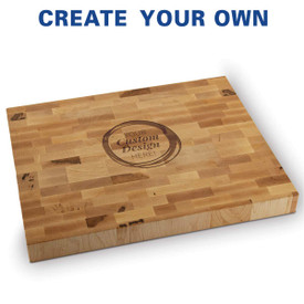 Premium Butcher Block Cutting Board handcrafted of maple featuring your laser-engraved custom artwork.