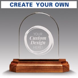 jade glass arch award showing where custom design will be etched