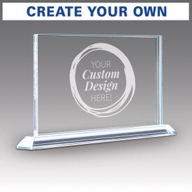 solid crystal tribute award with create your own option