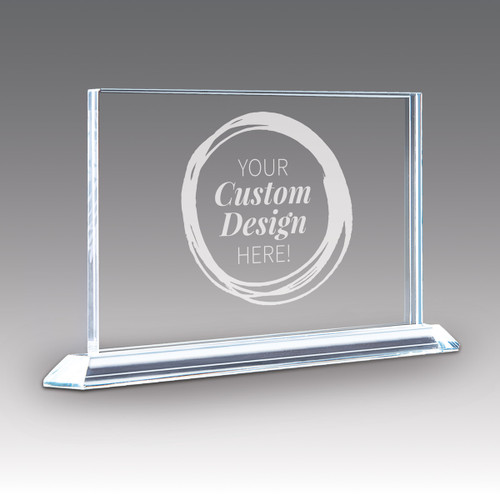 solid crystal tribute award with create your own option