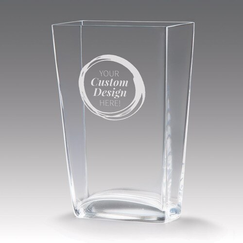 recognition crystal vase with create your own option