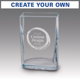Small crystal vase featuring your etched custom logo or design.