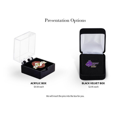 presentation box options for soft enamel lapel pins
