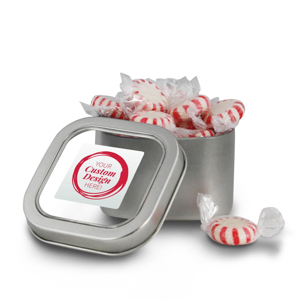 create your own square tin with peppermints