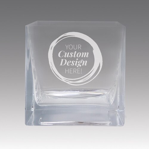 square crystal bowl with create your own option