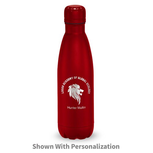 red stainless steel water bottle with custom logo