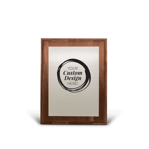 create your own walnut plaque with a brushed silver plate