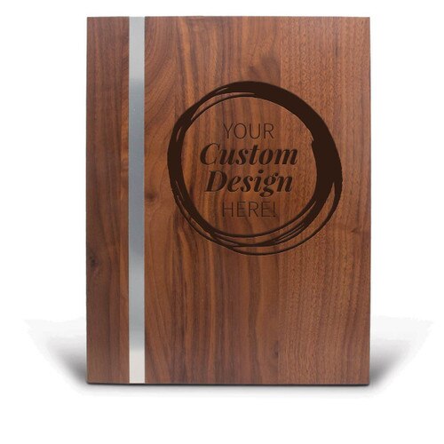 create your own 9 x 12 walnut plaque with metal strip