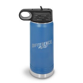 20oz. stainless steel water bottle featuring the inspirational message Difference Maker. Available in 9 colors.