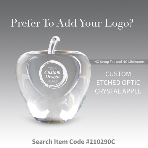 solid optic crystal apple with create your own option