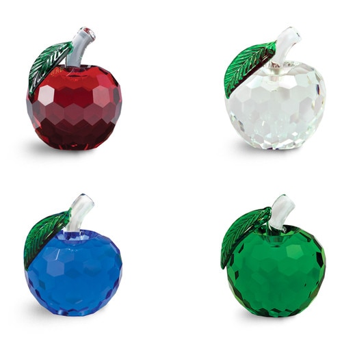 faceted crystals in red, clear, pink, blue and green
