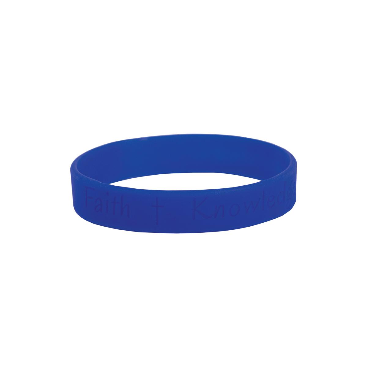 faith knowledge service blue silicone wristband