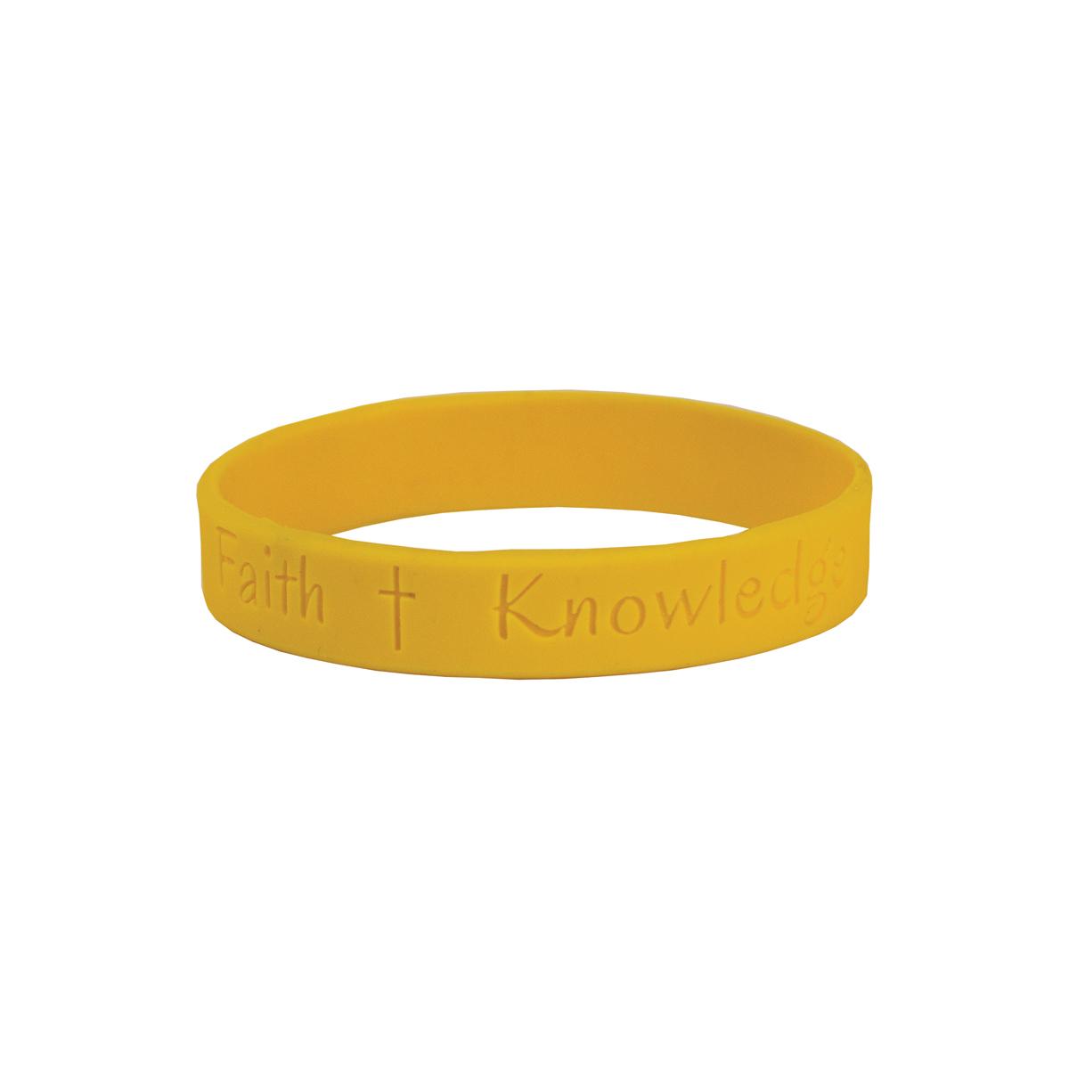 faith knowledge service yellow silicone wristband